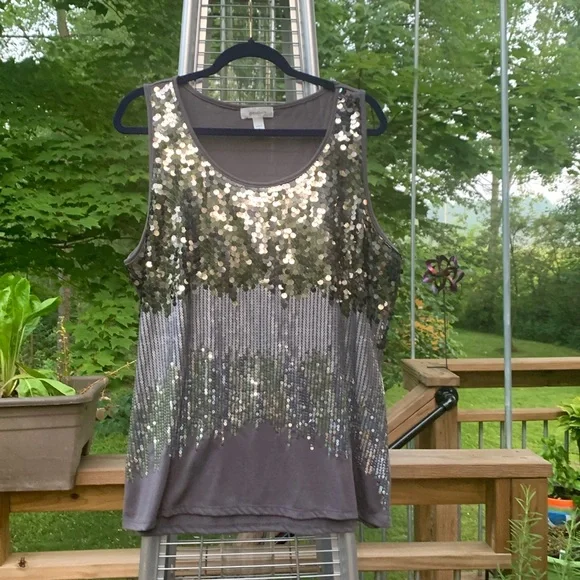 Dressbarn Sequined Tank Top - Picture 1 of 4